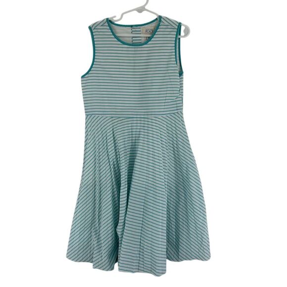 The Children's Place Other - The Children's Place Girls Size 8 Teal and White Striped Sleeveless Dress